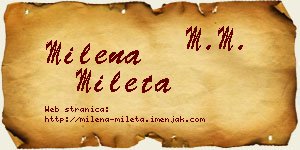 Milena Mileta vizit kartica